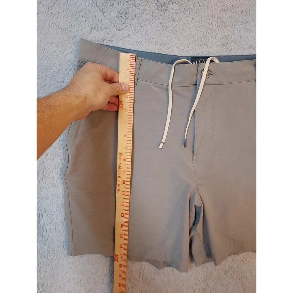 Faherty All Day Shorts Mens 36 Chino Casual Preppy Drawstring Beach Outdoor Gray